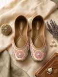Pastel Floral Beaded Bridal Jutti with Rhinestones