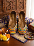 Multicolor Chevron Beaded Punjabi Jutti