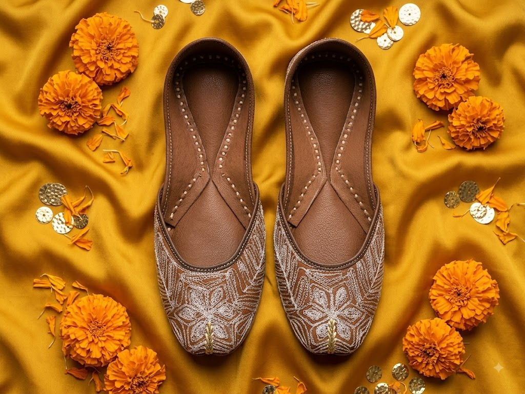 Dense Silver Floral Embroidered Jutti | Handcrafted Indian Ethnic Footwear