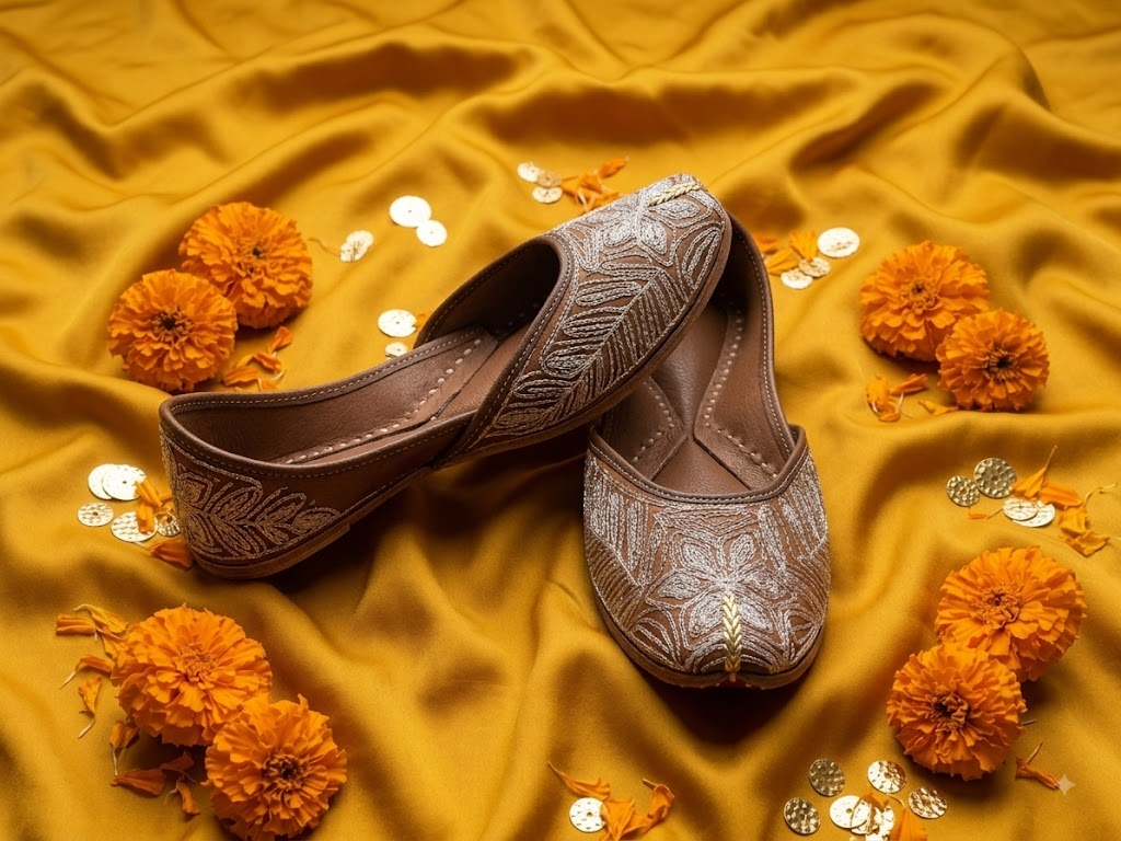 Dense Silver Floral Embroidered Jutti | Handcrafted Indian Ethnic Footwear