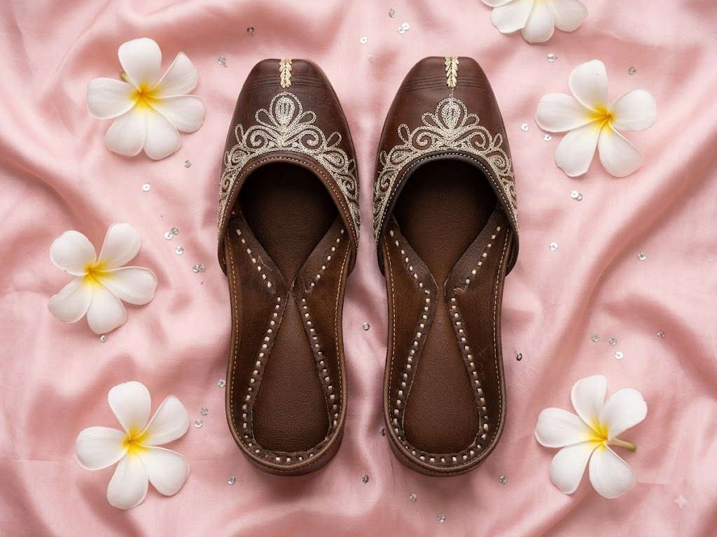 Minimalist White Paisley Embroidered Jutti | Handcrafted Indian Ethnic Footwear