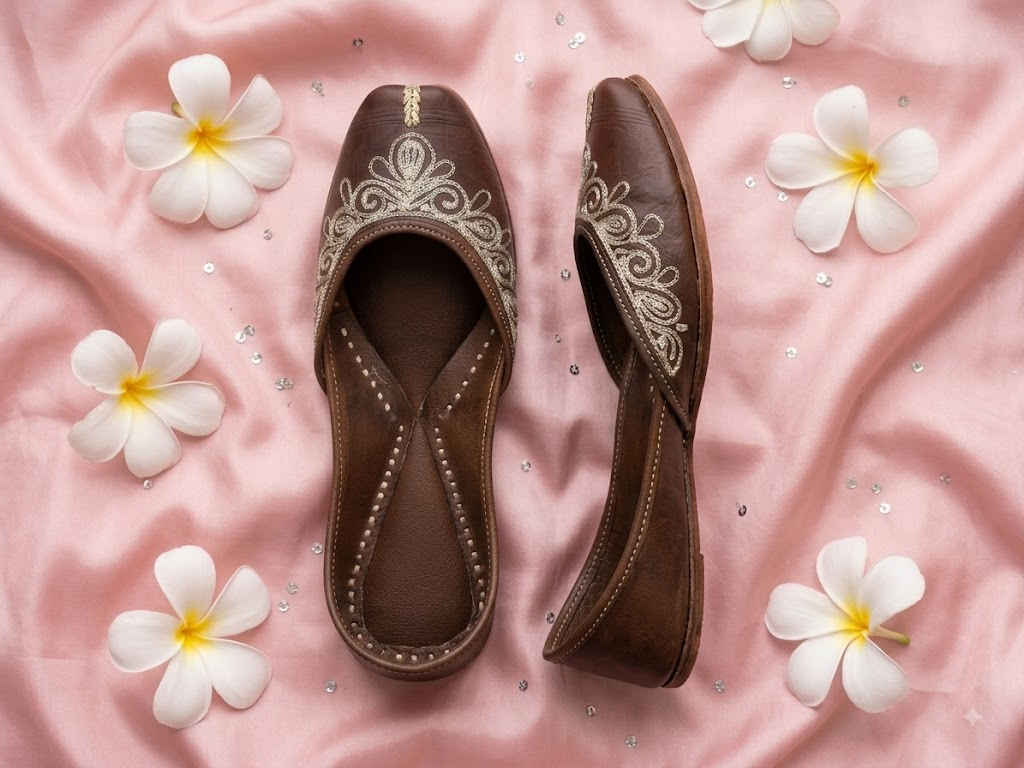 Minimalist White Paisley Embroidered Jutti | Handcrafted Indian Ethnic Footwear